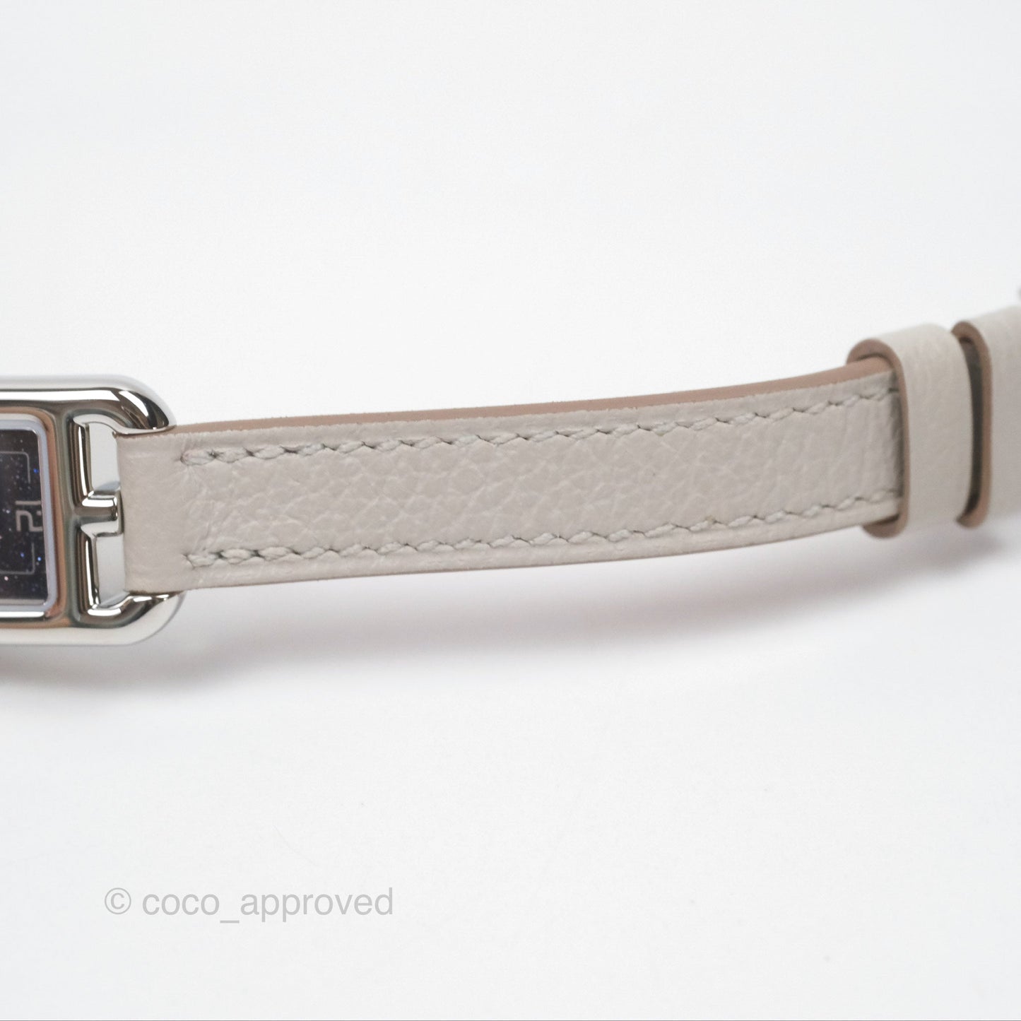 Hermès Nantucket Watch PM Gris Perle Epsom Palladium Hardware