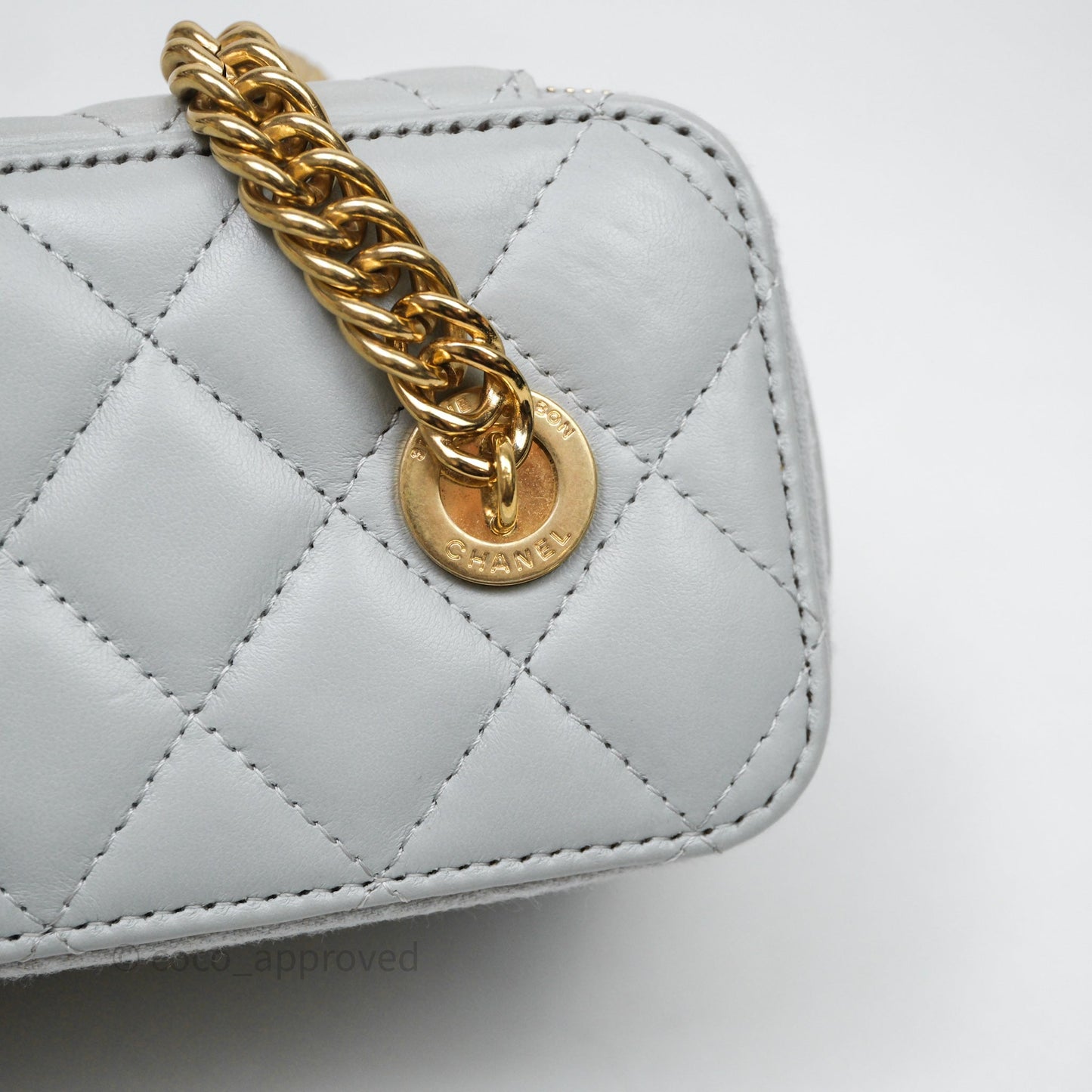 Chanel Coco Chain Vanity Blue Lambskin Gold Hardware