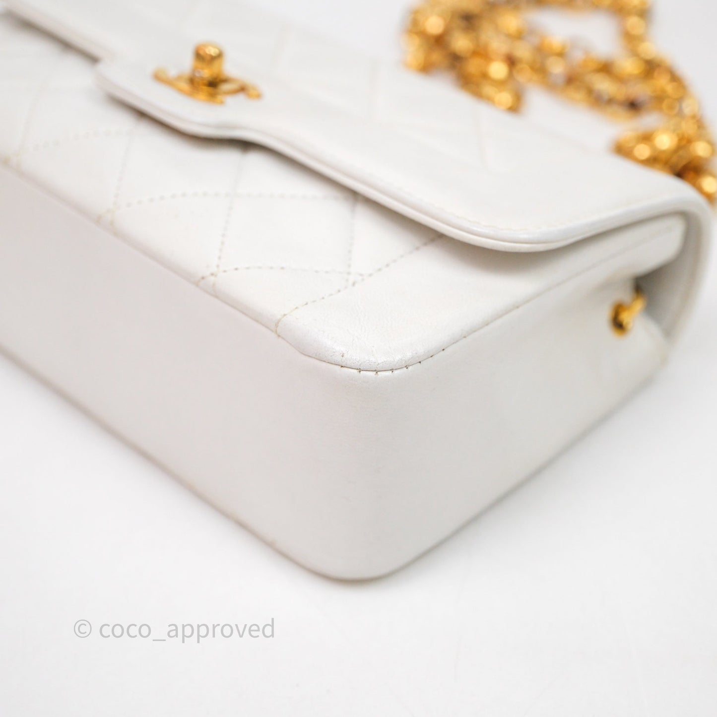Chanel Vintage Mini Bijoux Chain Flap Bag White Gold Hardware
