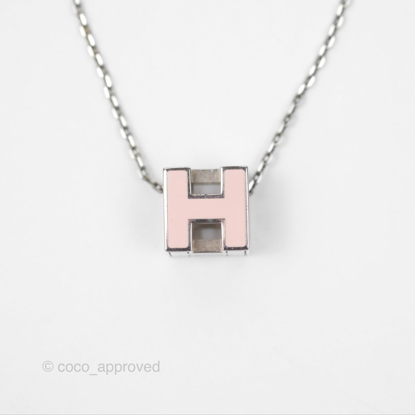 Hermès Cage D'H Necklace Rose Dragee 3Q Palladium Hardware