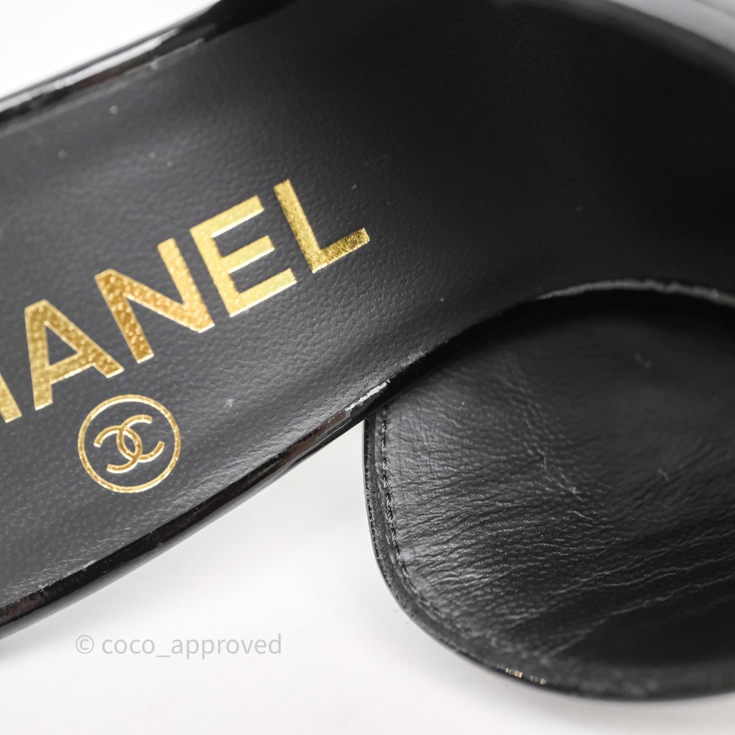 Chanel CC Heels Black Patent Size 36