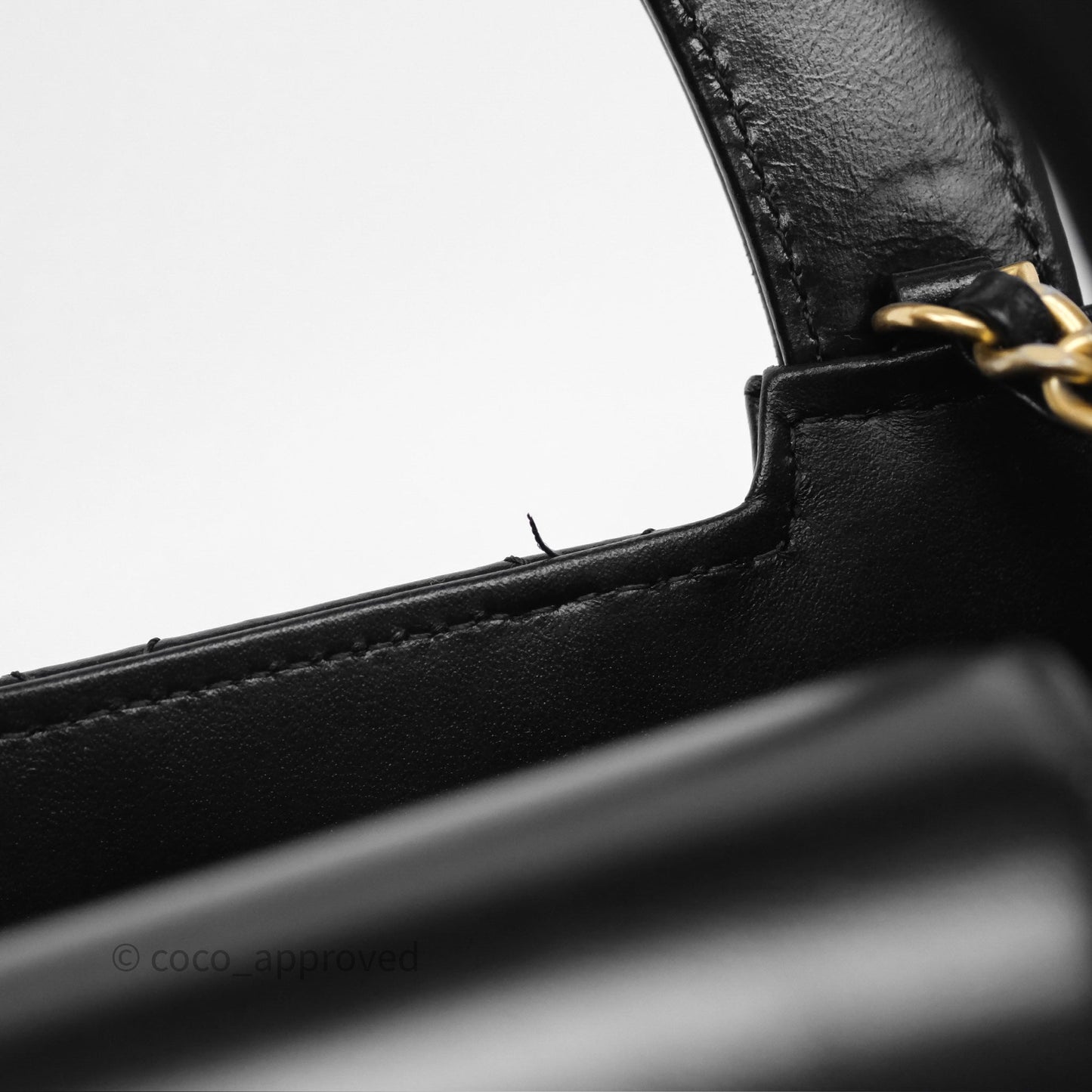 Chanel Kelly Bag Quilted Black Shiny Crumpled Calfskin Aged Gold Hardware