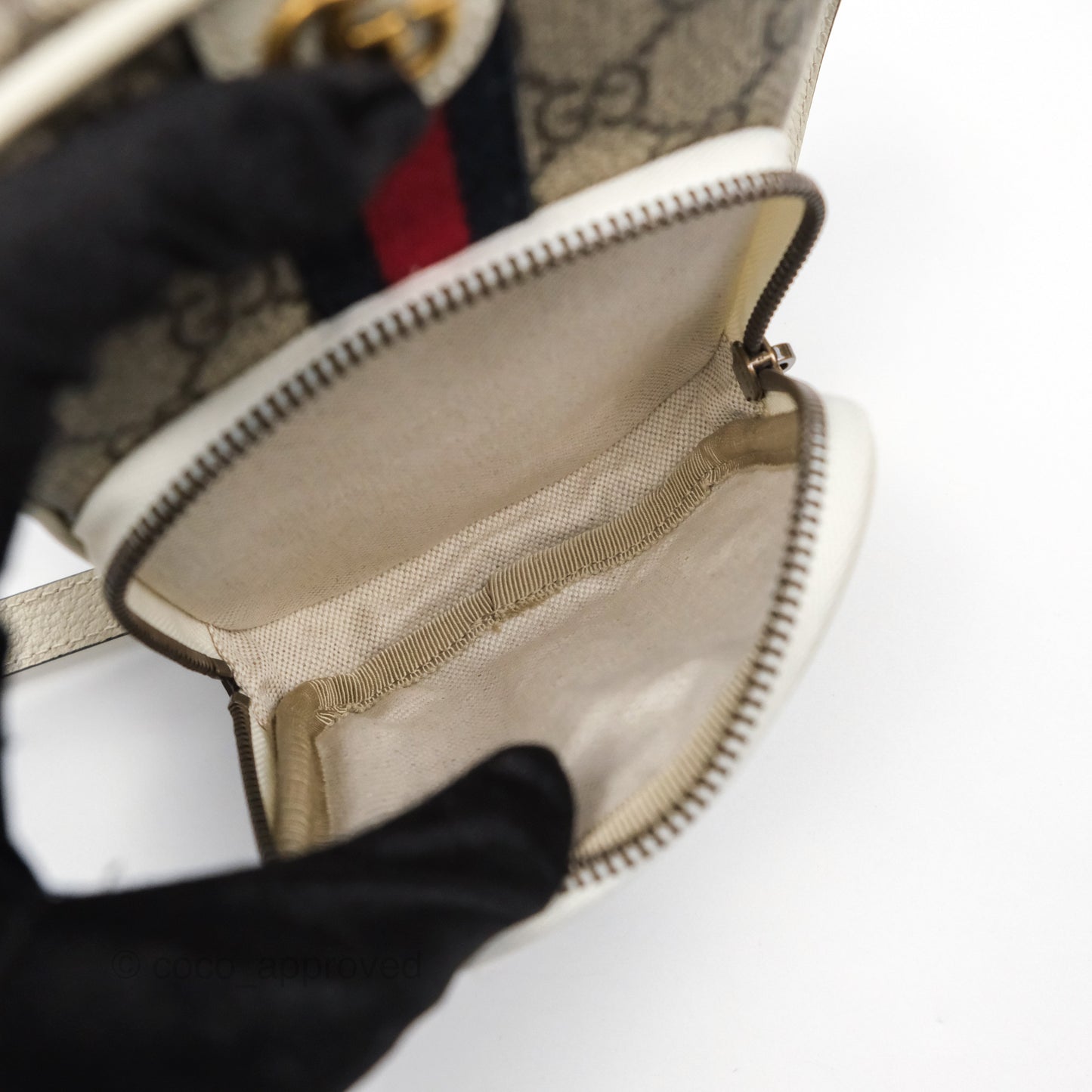 Gucci Ophidia GG Supreme Mini Crossbody Bag White