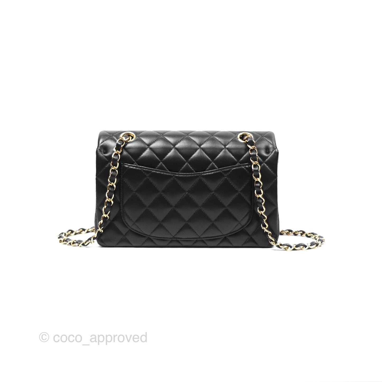 Chanel Small Classic Flap Quilted Black Lambskin Gold Hardware