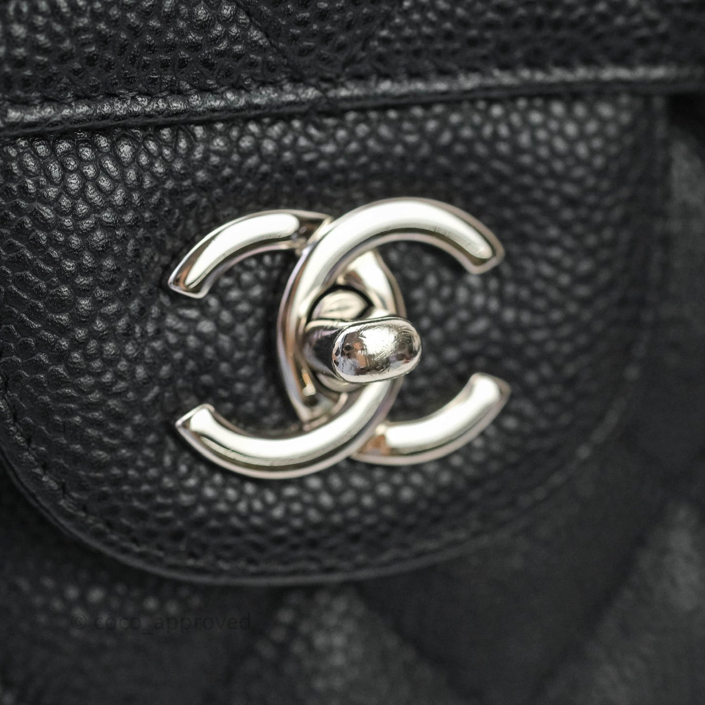 Chanel Jumbo Double Flap Black Caviar Silver Hardware⁣⁣