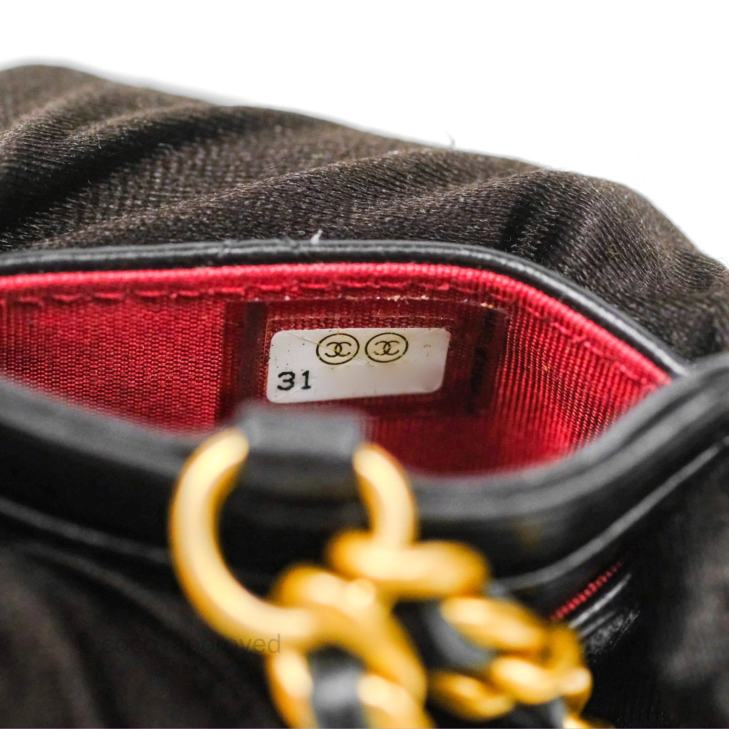 Chanel 19 Quilted Chain Card Holder Black Lambskin Mixed Hardware