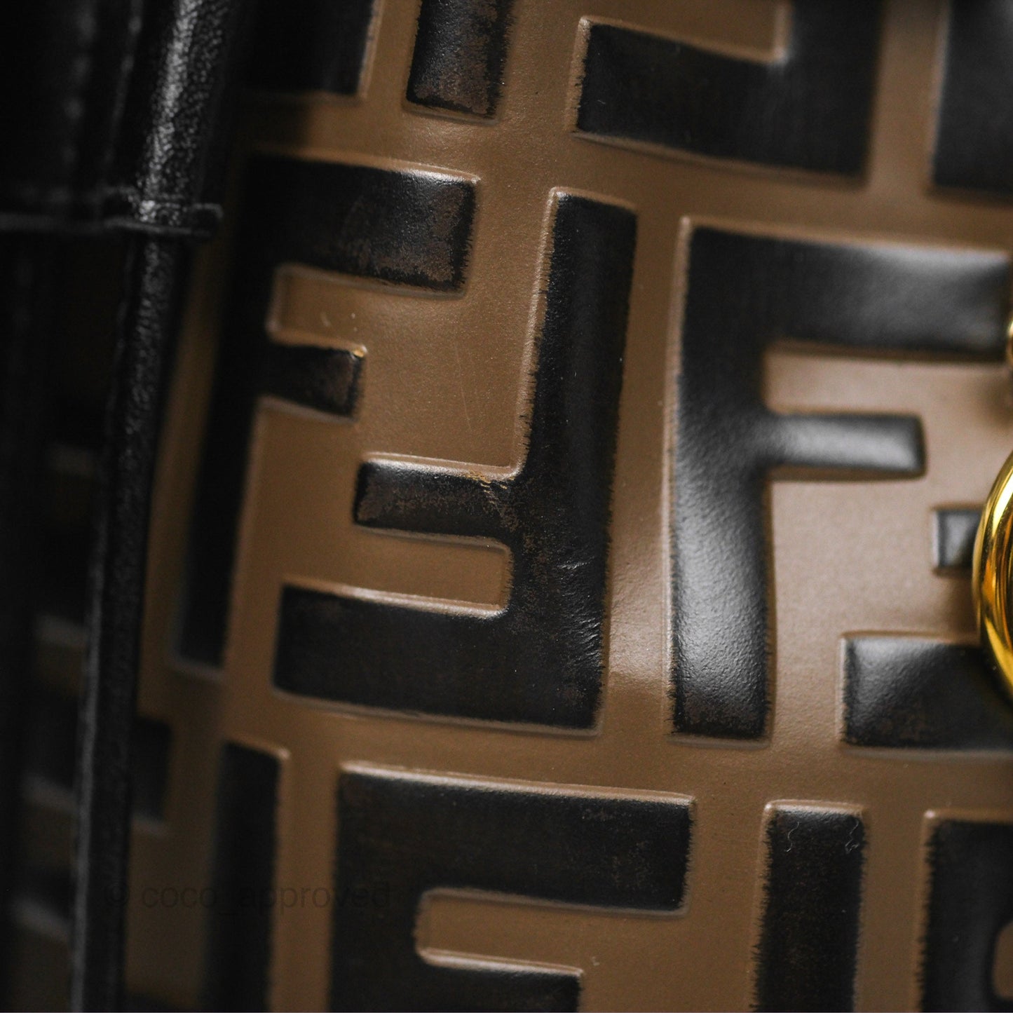 Fendi Mini Mon Tresor Bucket Bag FF Motif Brown