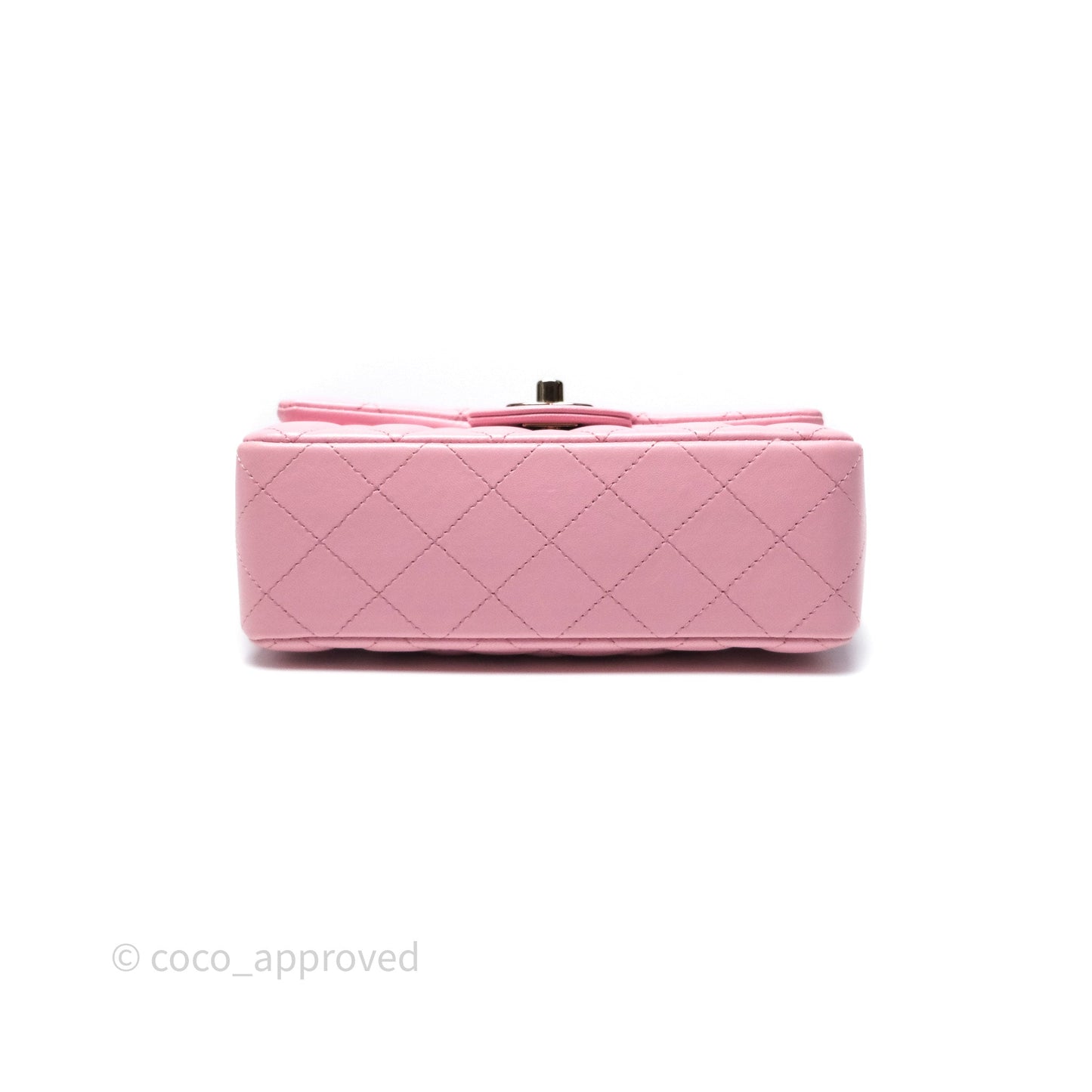 Chanel Quilted Mini Rectangular Flap Pink Lambskin Gold Hardware