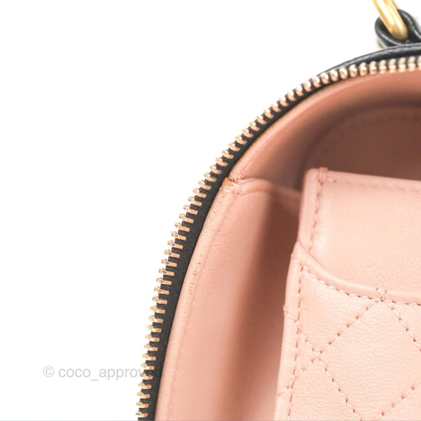 Chanel Quilted Large CC Filigree Vanity Case Black Caviar Gold Hardware