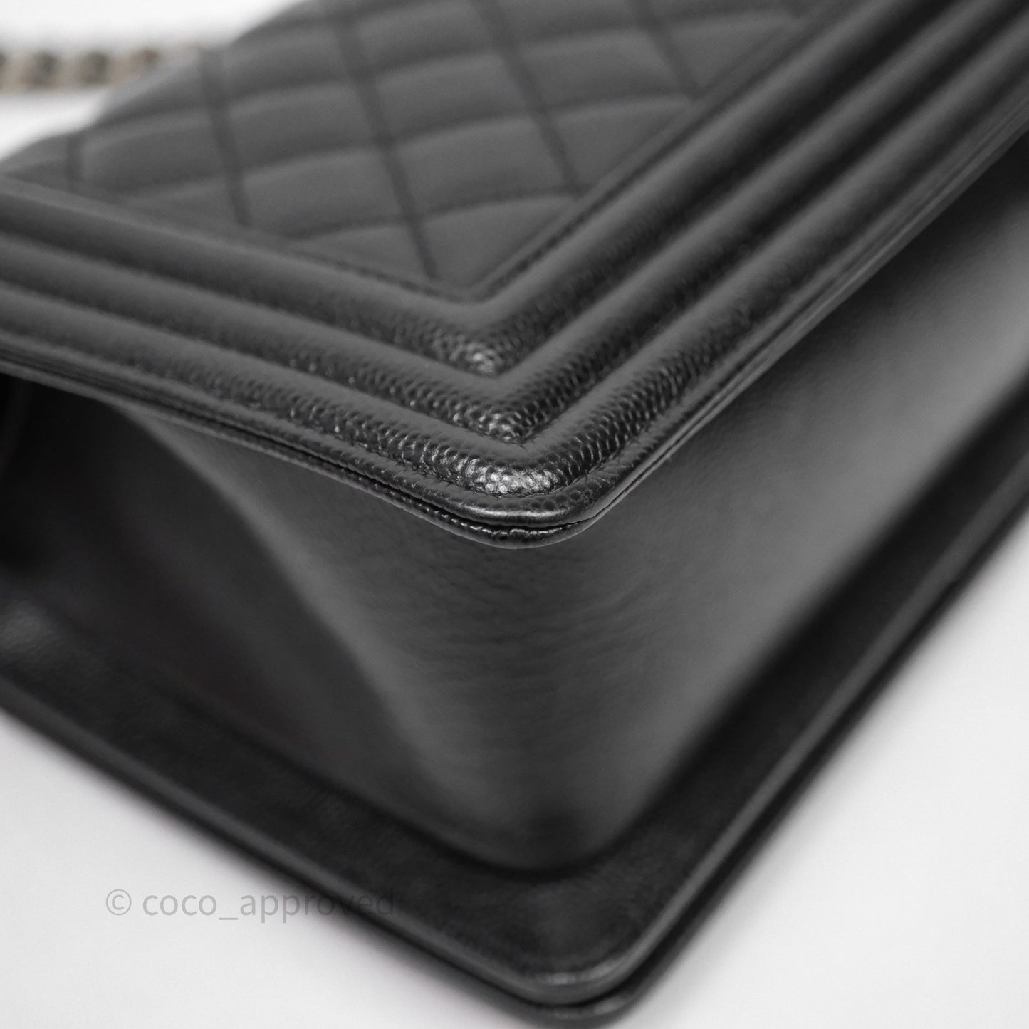 Chanel Quilted Medium Boy Black Caviar Ruthenium Hardware