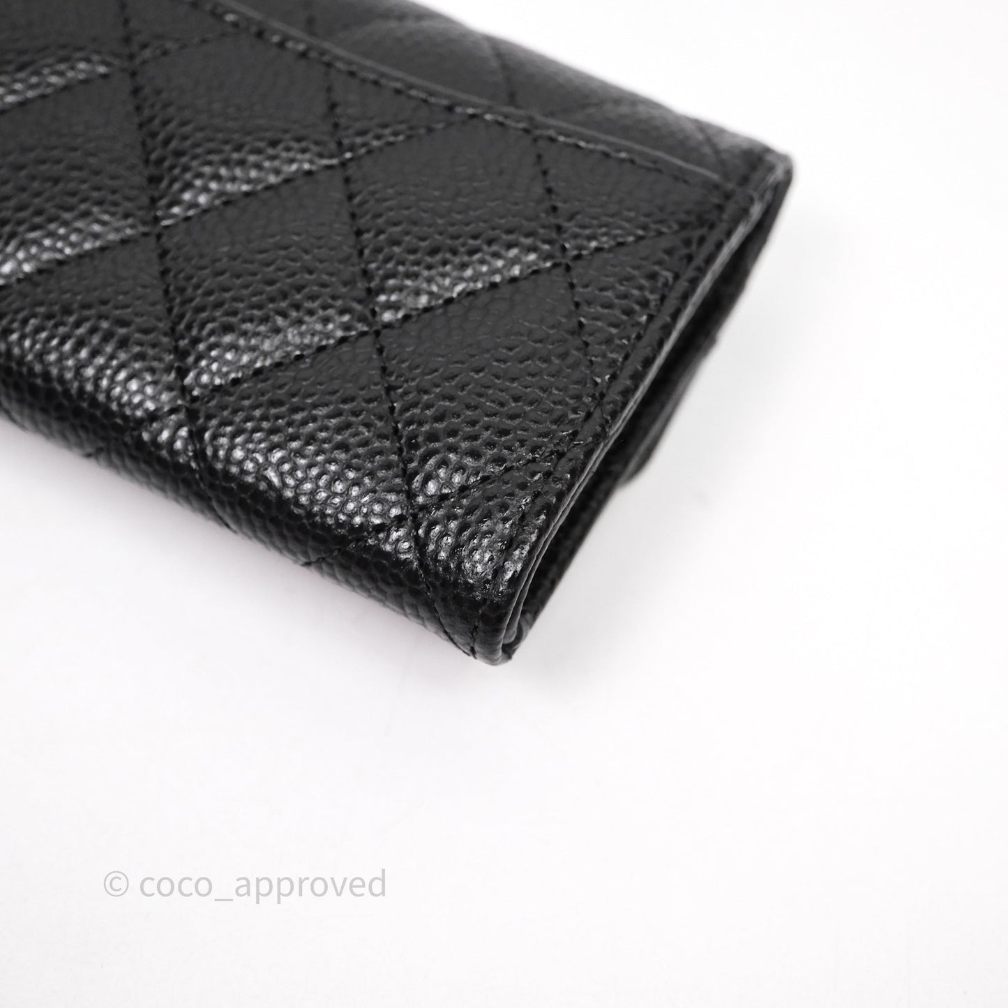 Chanel Quilted Flap Card Holder Caviar Black Gold Hardware