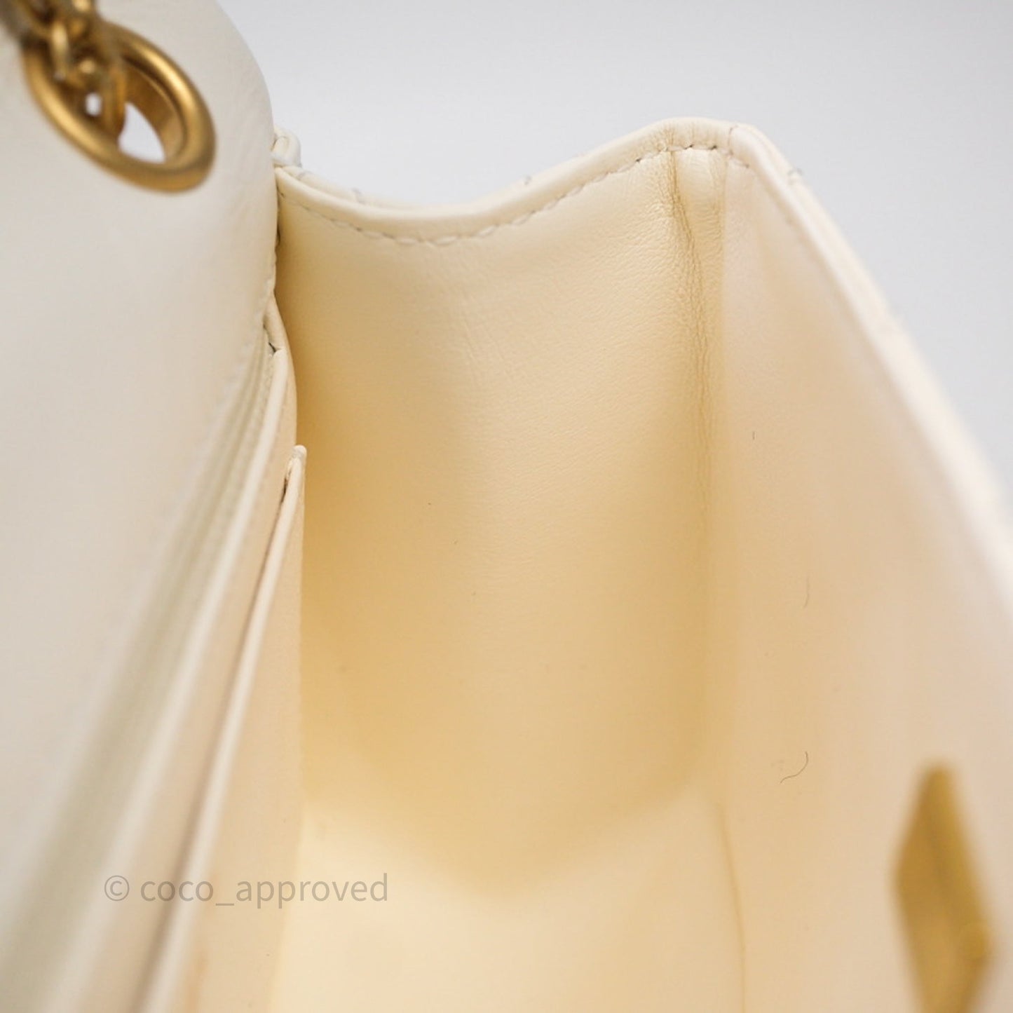 Chanel Mini Reissue 224 White Calfskin Aged Gold Hardware