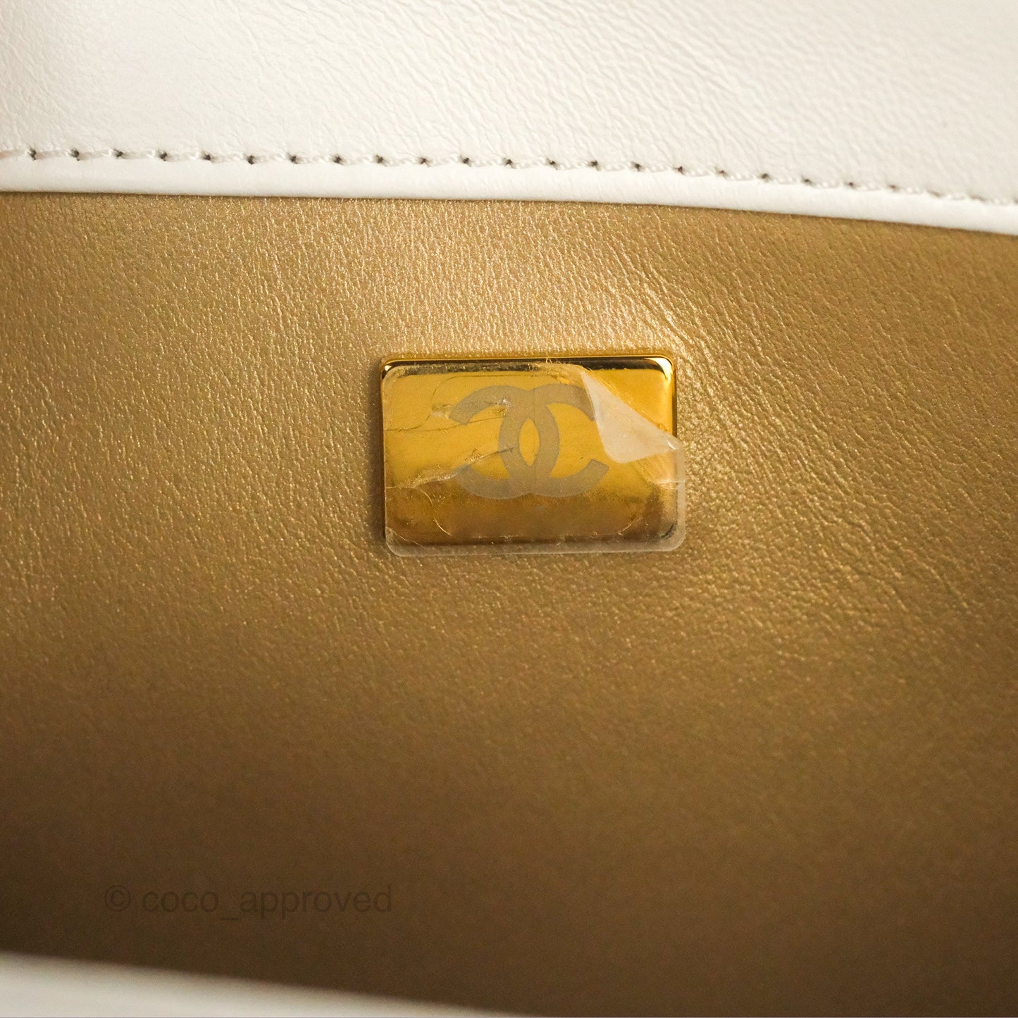 Chanel Mini Flap Bag with Enamel Charm Chain White Lambskin Gold Hardware