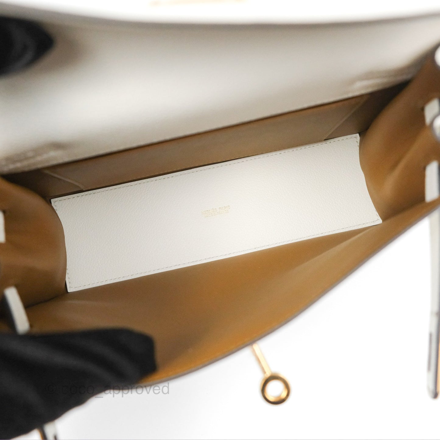 Hermès Kelly Danse II Bag Blanc/Kraft Evercolor Gold Hardware