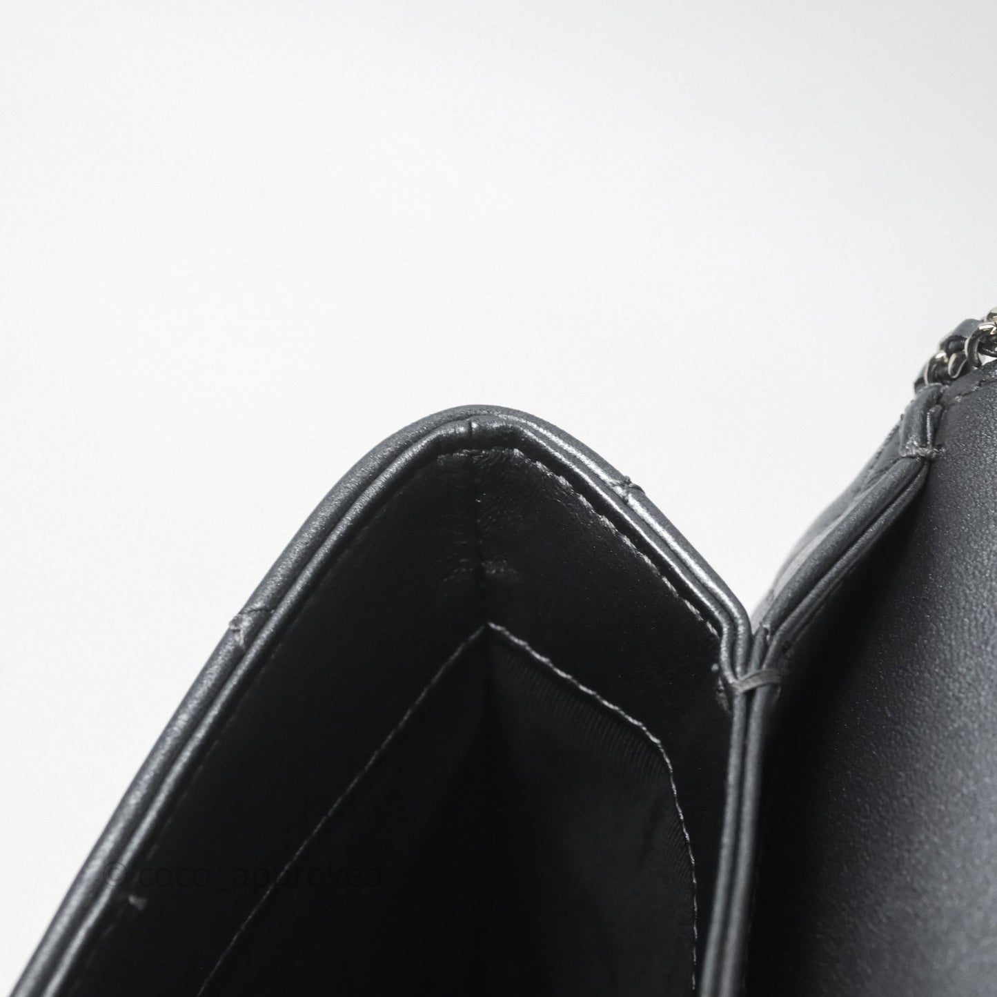 Chanel Clutch with Chain Metallic Dark Grey Silver Hardware