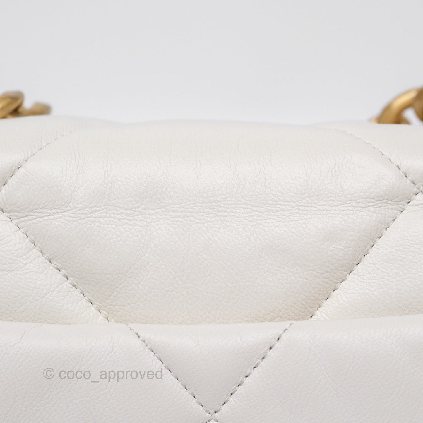 Chanel 19 Small Pearly White Mixed Hardware