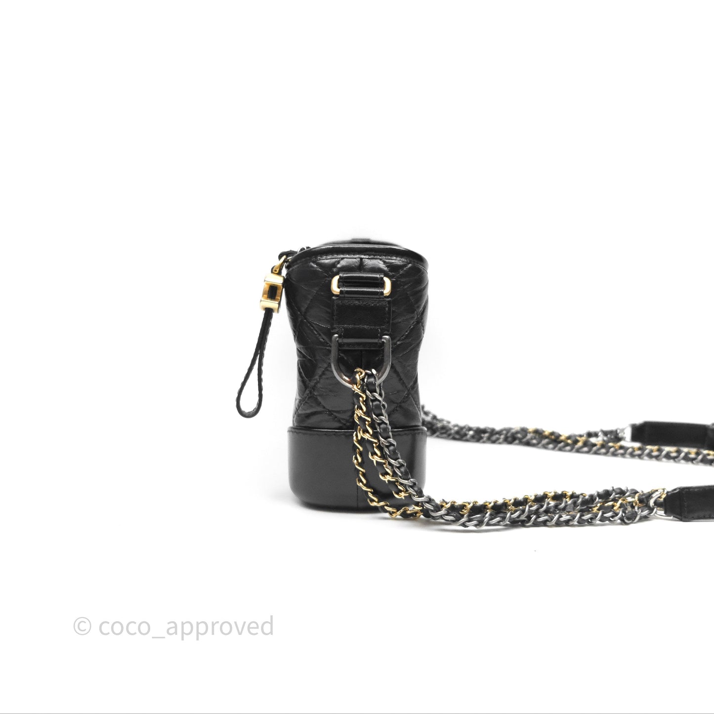 Chanel Small Gabrielle Hobo Quilted Black Aged Calfskin