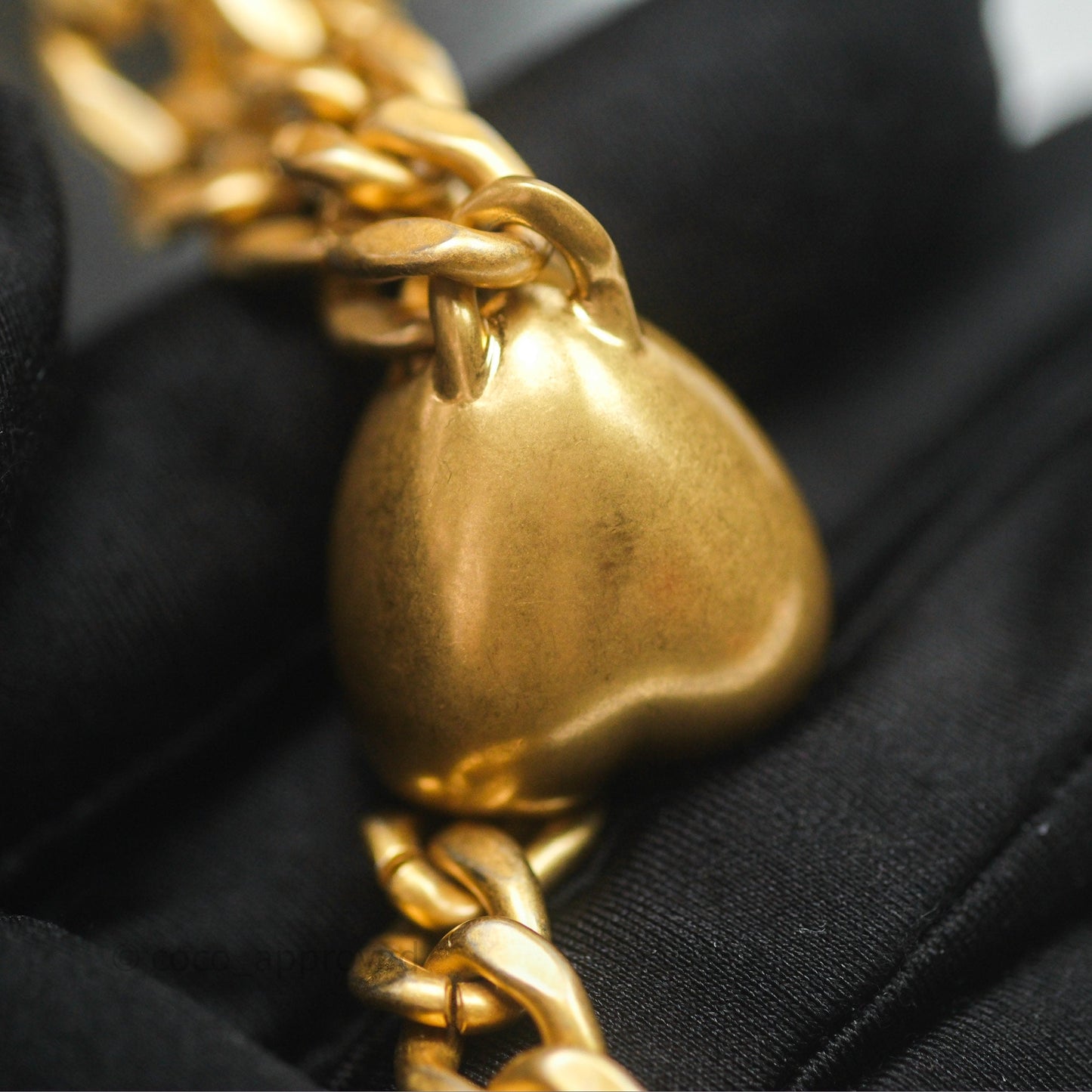 Chanel Heart Crush Vanity With Chain Grey Caviar Aged Gold Hardware