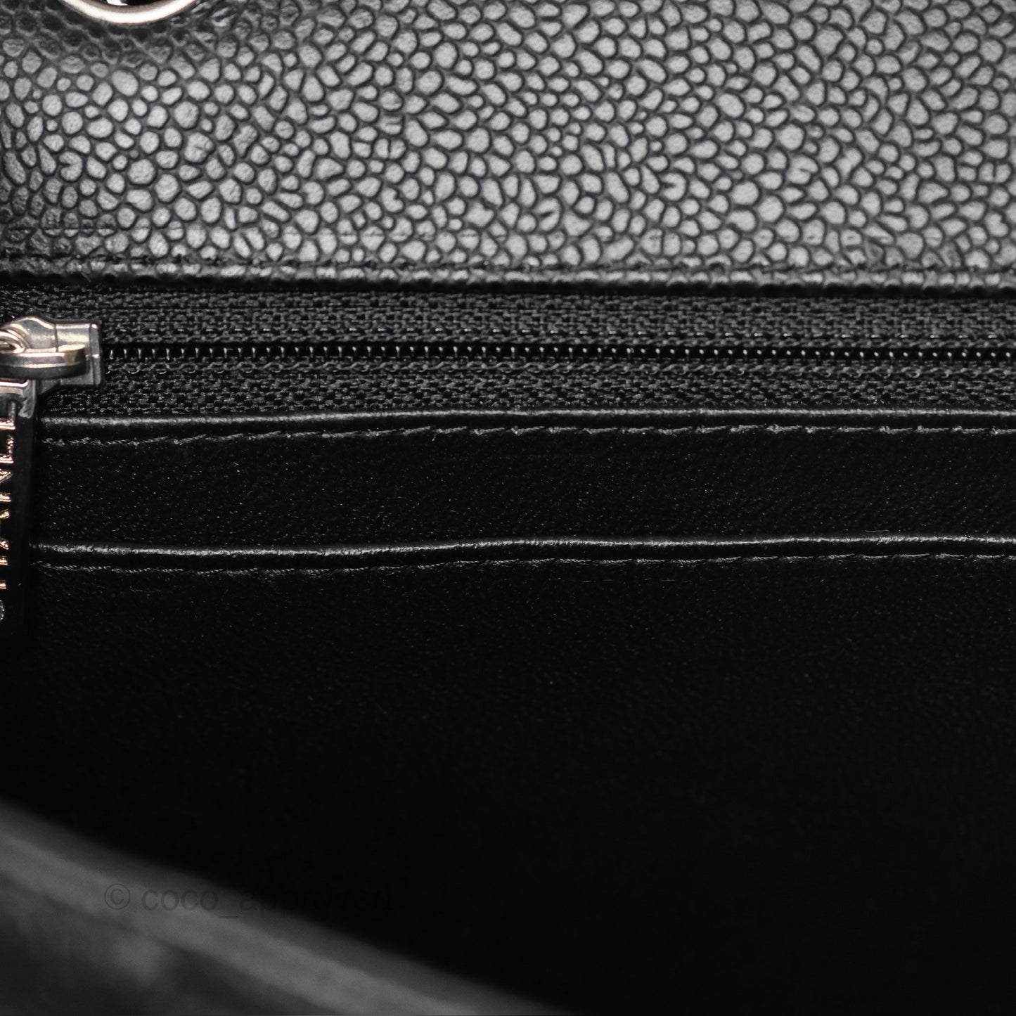 Chanel Maxi Single Flap Quilted Black Caviar Silver Hardware