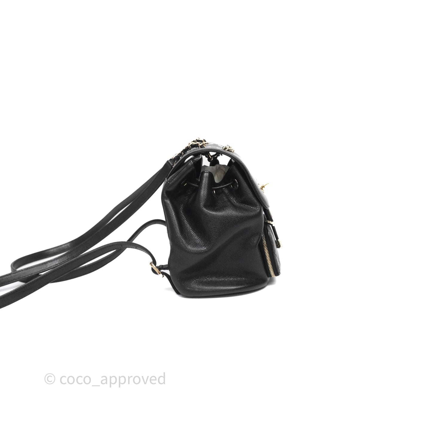 Chanel Quilted Mini Business Affinity Backpack Black Caviar Gold Hardware