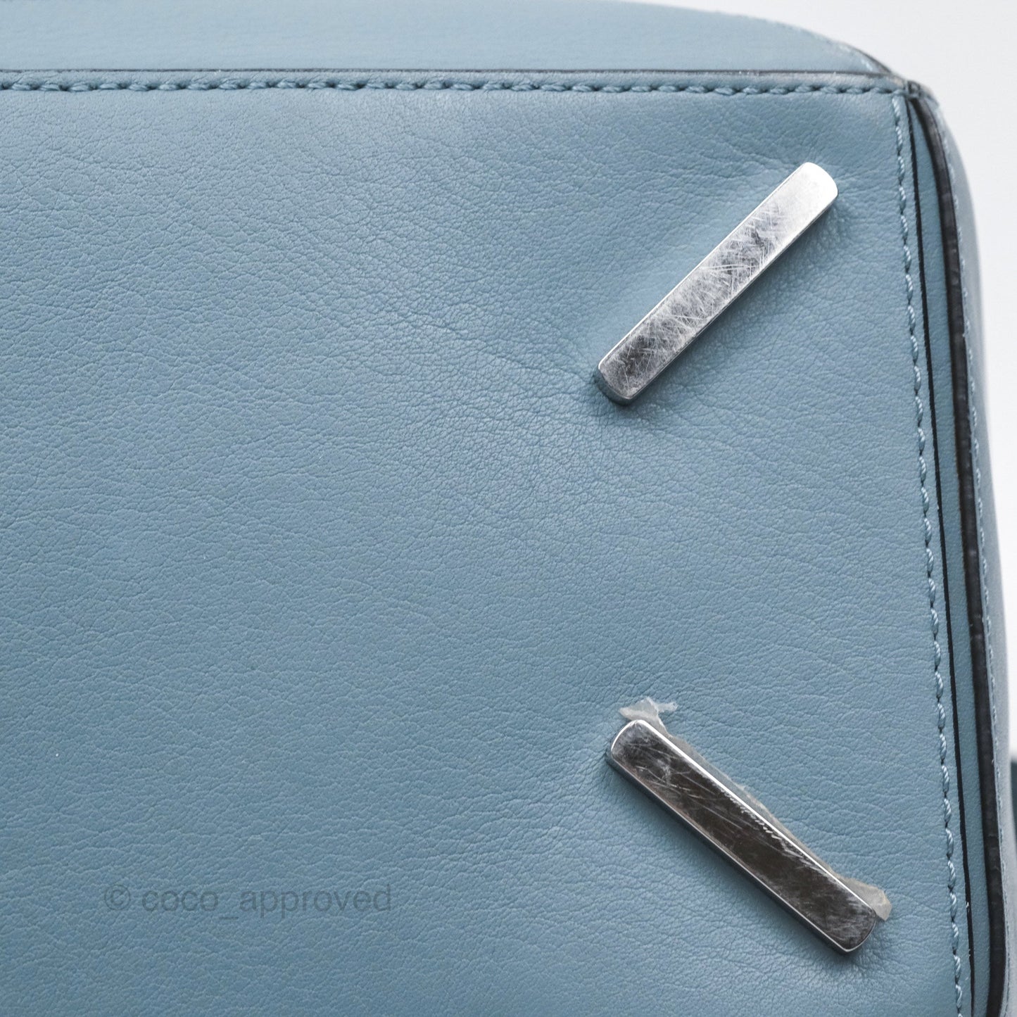 Loewe Medium Puzzle Bag Blue Calfskin Silver Hardware