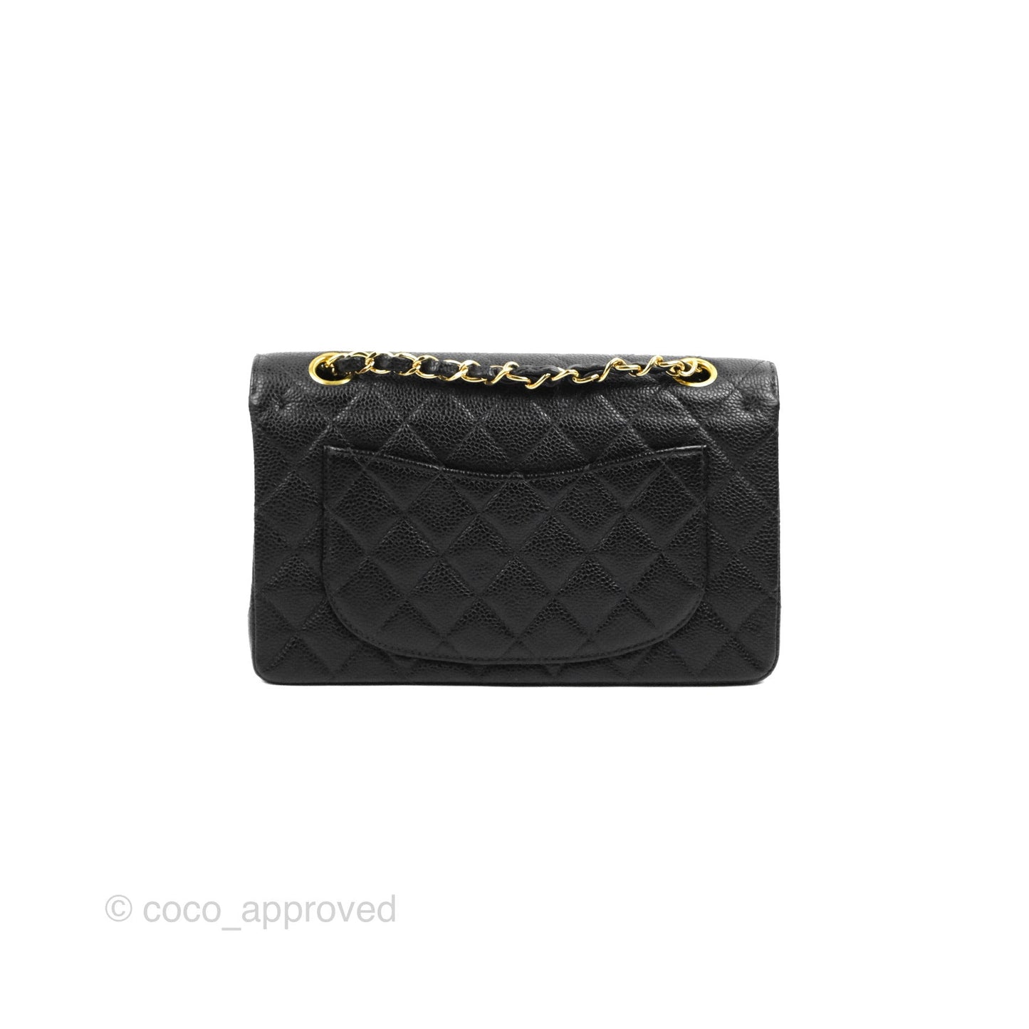 Chanel Vintage Classic Small S/M Flap Black Caviar 24K Gold Hardware