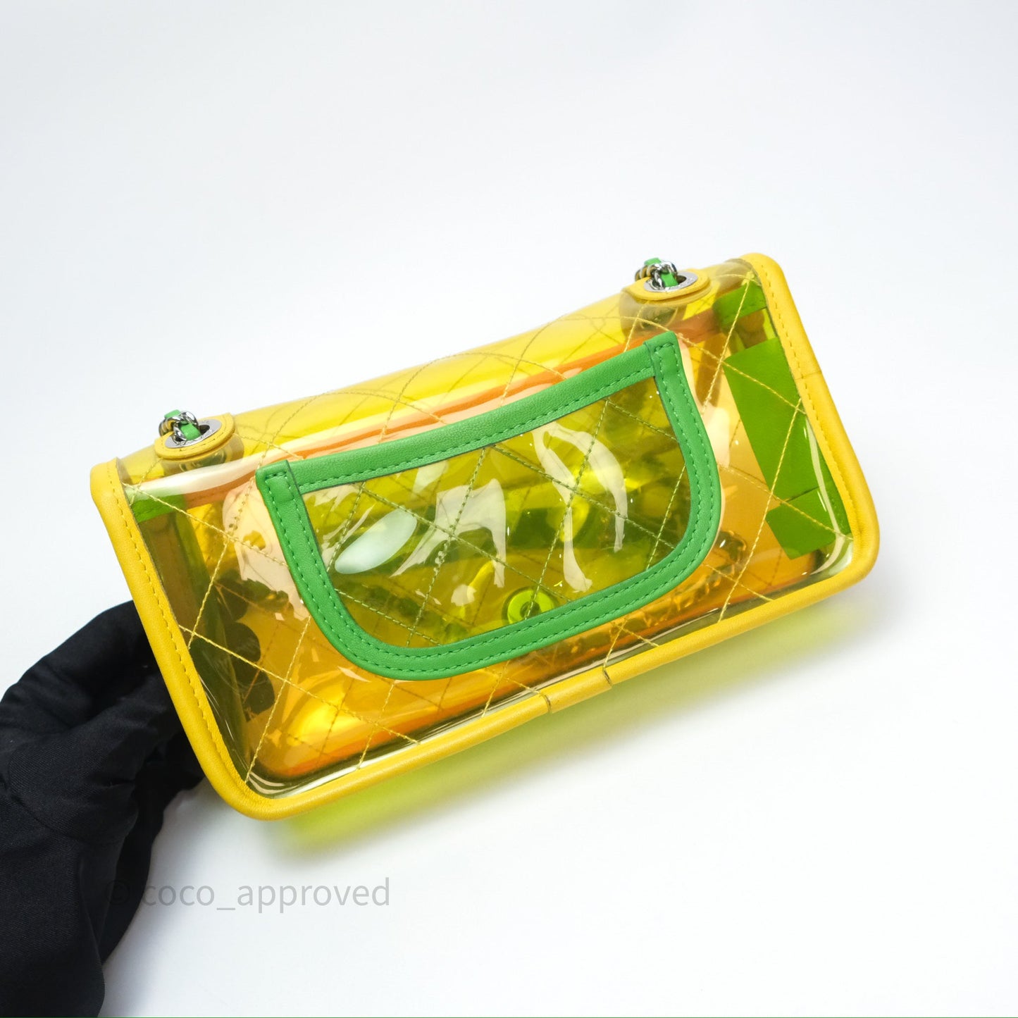 Chanel Mini Coco Splash Flap Bag PVC Lambskin Pink/Yellow/Green Silver Hardware