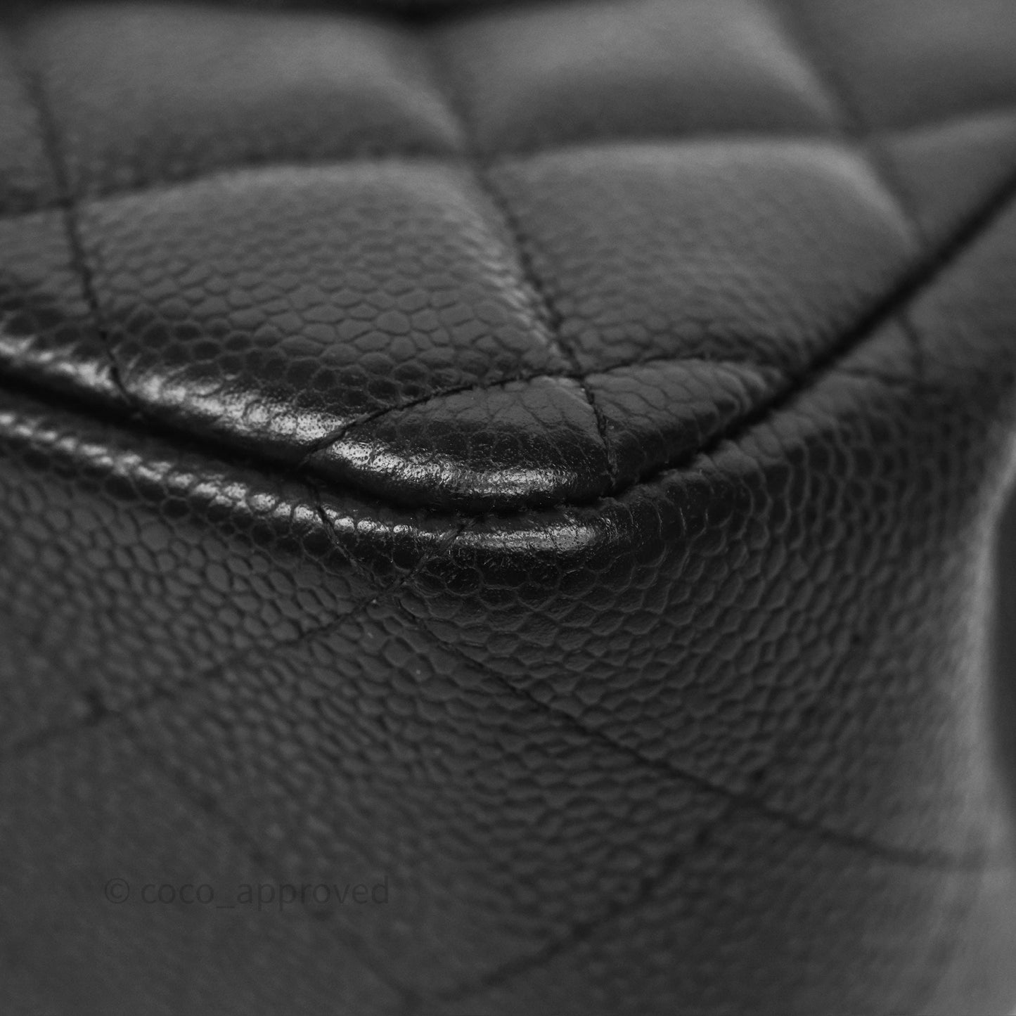 Chanel Jumbo Double Flap Quilted Black Caviar Gold Hardware⁣⁣