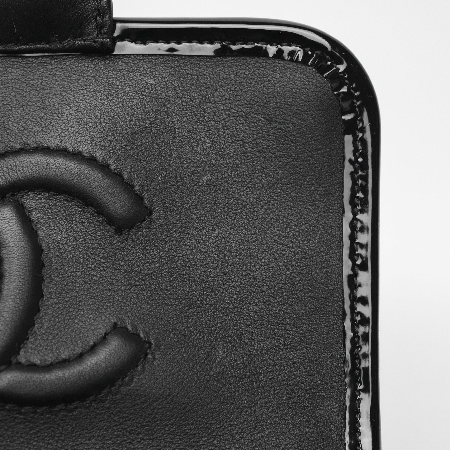 Chanel Mini School Memory Top Handle Flap Black Patent 22K