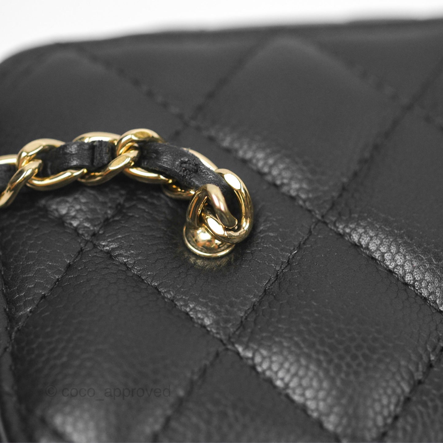 Chanel Vanity Rectangular with CC Chain Black Caviar Gold Hardware