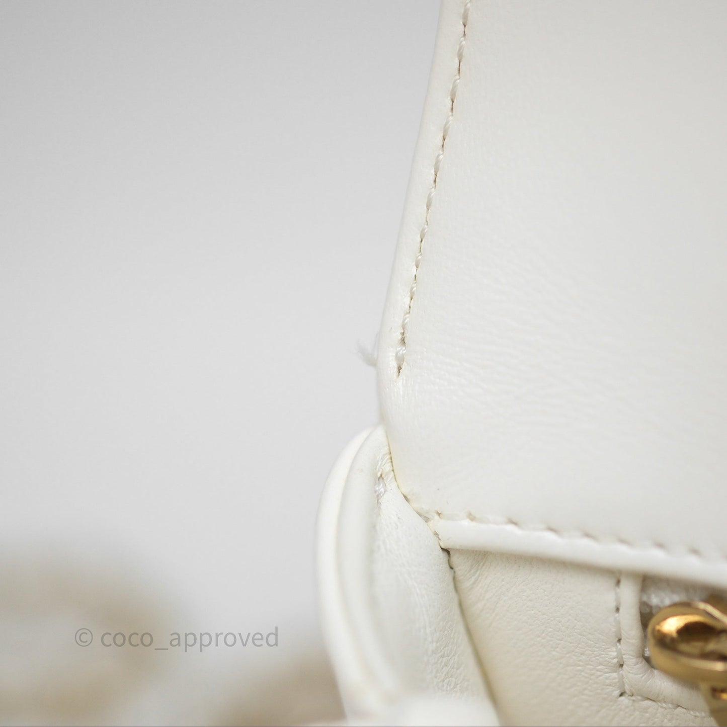 Chanel Crystals Top Handle Mini Rectangular Flap Bag White Lambskin Gold Hardware