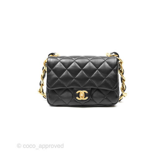 Chanel Small Funky Town Black Lambskin Aged Gold Hardware