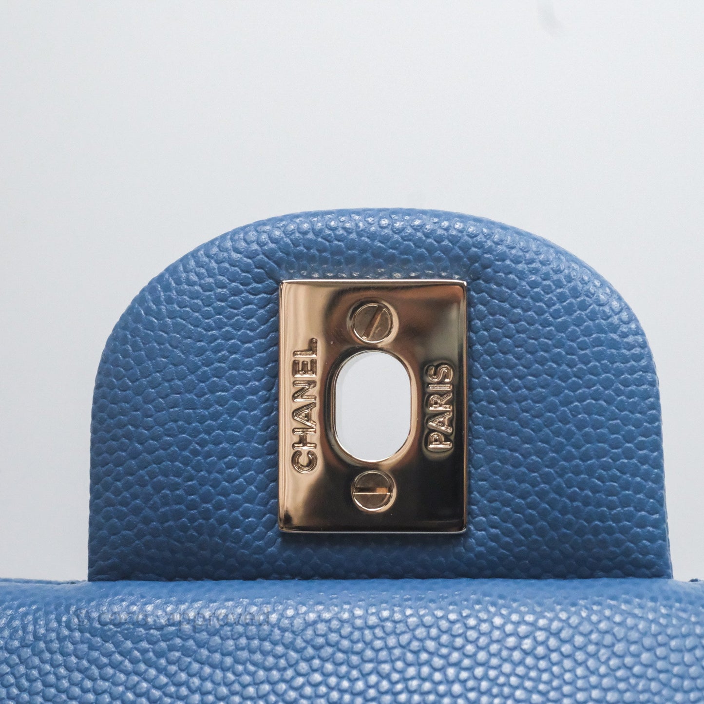 Chanel Small Classic Flap Quilted Blue Caviar Gold Hardware 20S