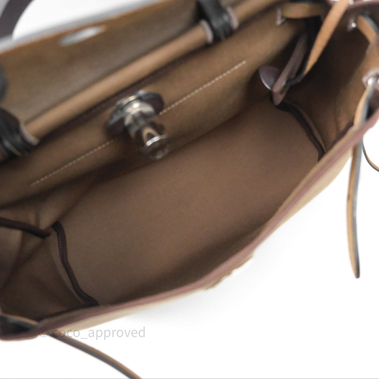 Hermès Herbag Zip 31 Retourne Etoupe 18/ Ebene 46 Canvas Palladium Hardware