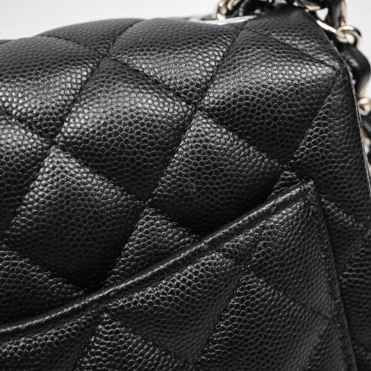 Chanel Mini Square Quilted Black Caviar Silver Hardware