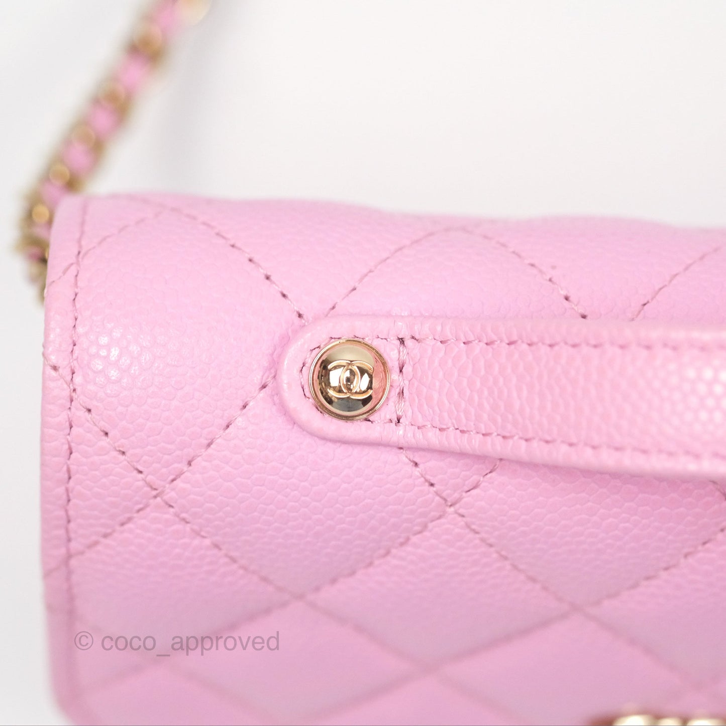 Chanel Business Affinity Clutch With Chain Pink Caviar Gold Hardware