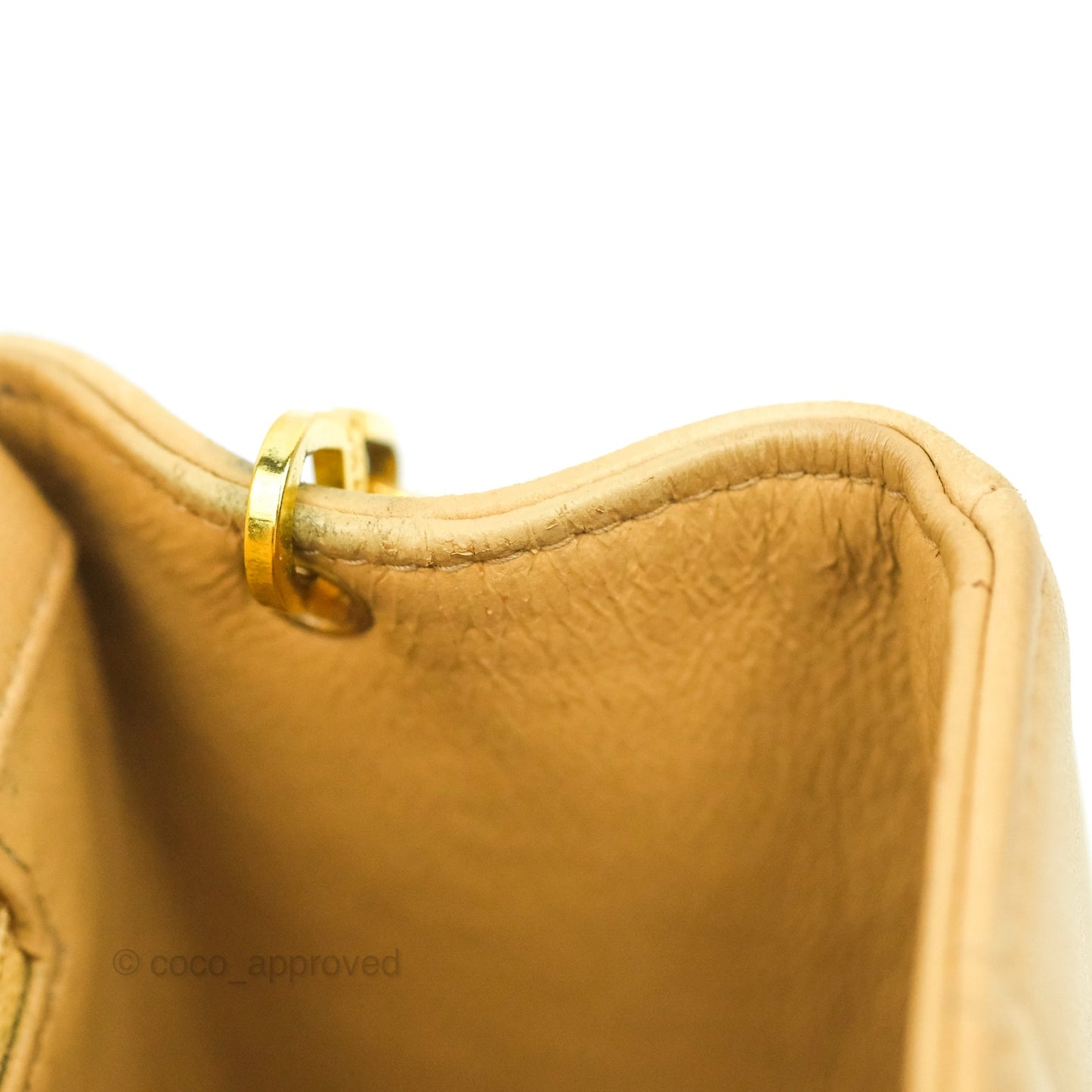 Chanel Small Vintage Quilted Classic Diana Flap Bag Beige Lambskin 24K Gold Hardware