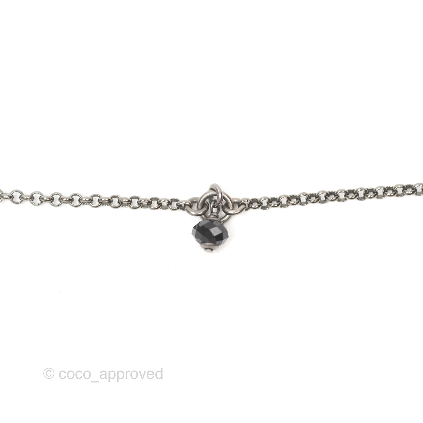 Chanel Black Resin CC Necklace Ruthenium Tone 18S