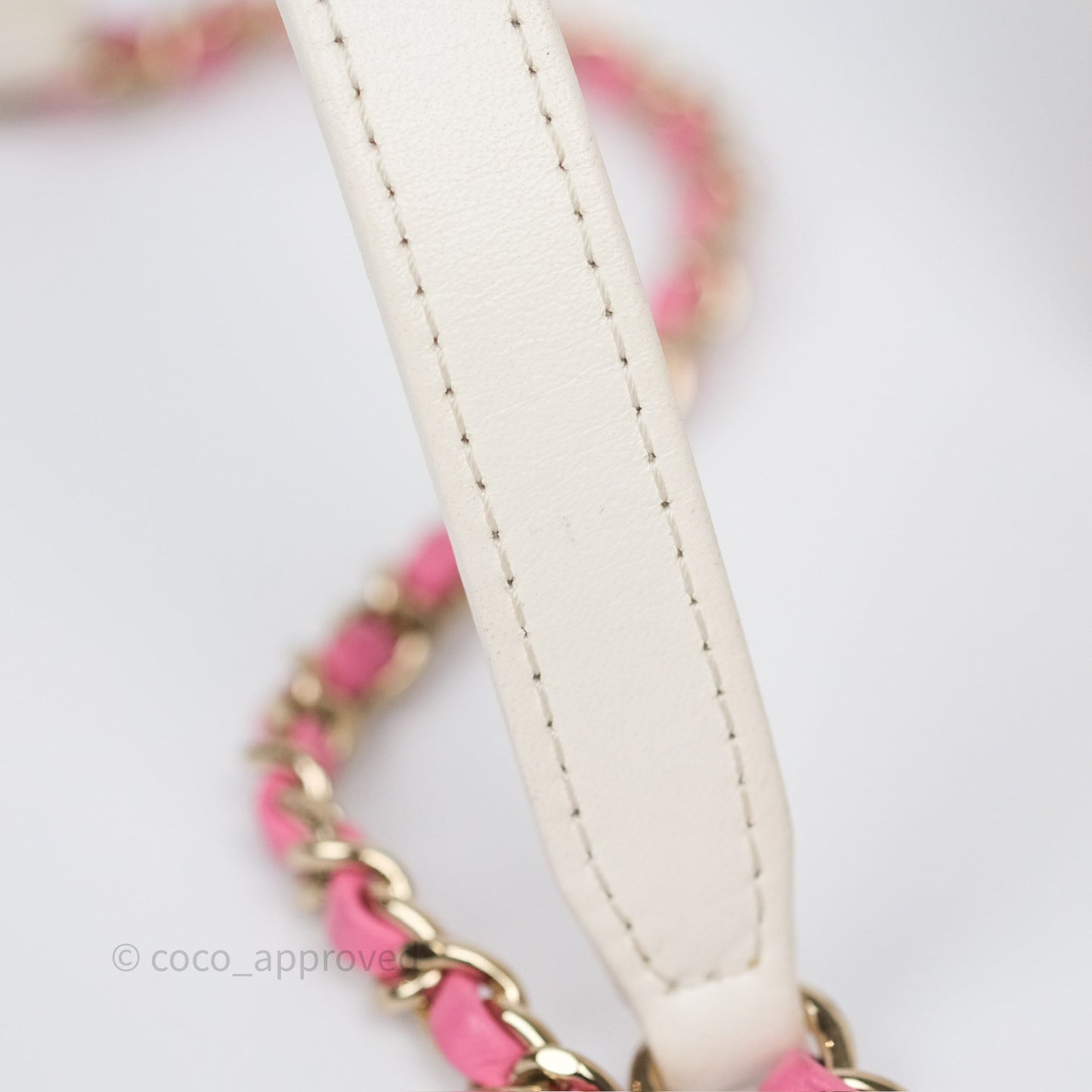 Chanel Small Entwined Chain Flap White Lambskin Gold Hardware