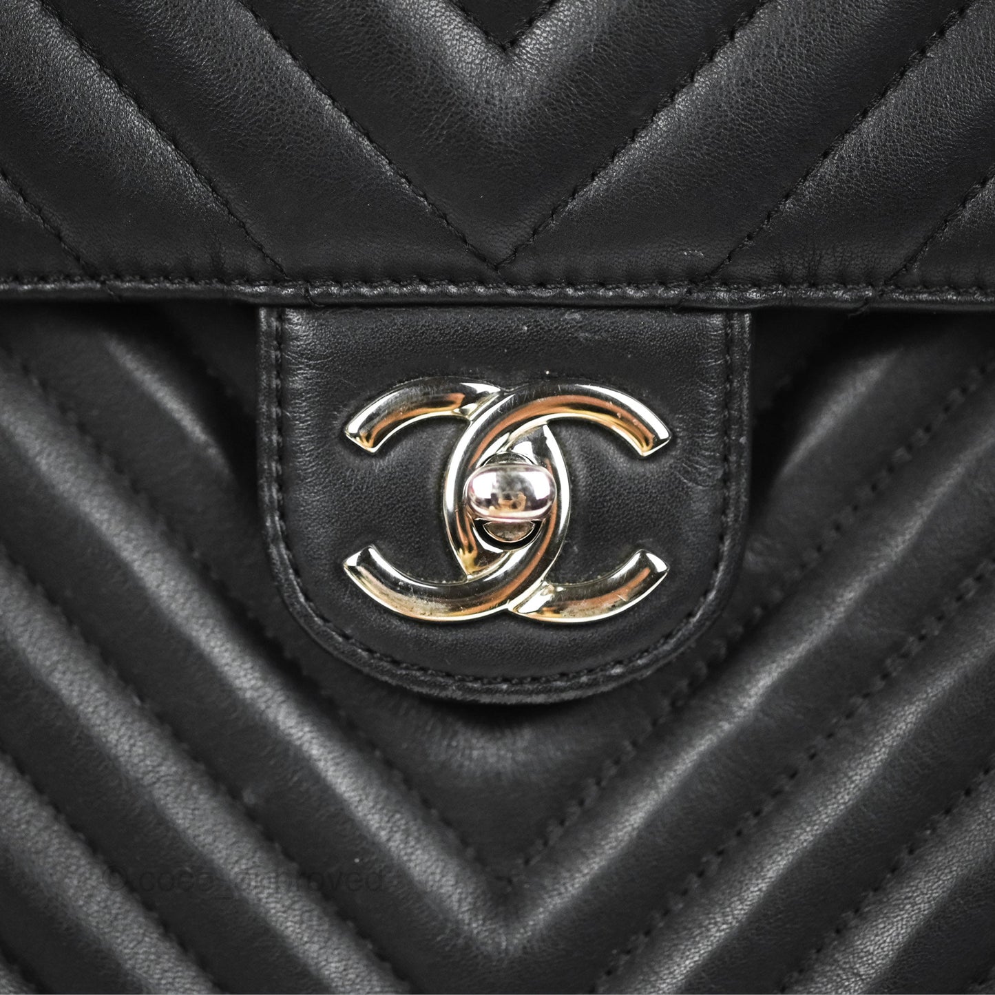 Chanel Medium Chevron Urban Spirit Backpack Black Calfskin Silver Hardware