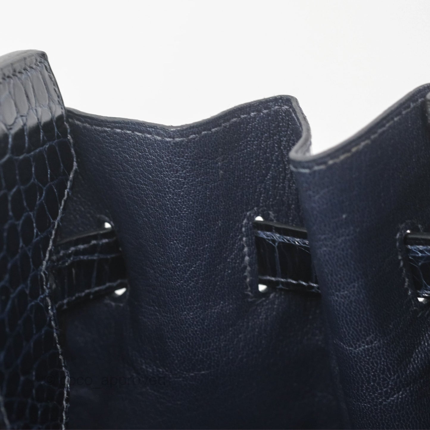 Hermès Birkin 35 Porosus Marine 78 Palladium Hardware