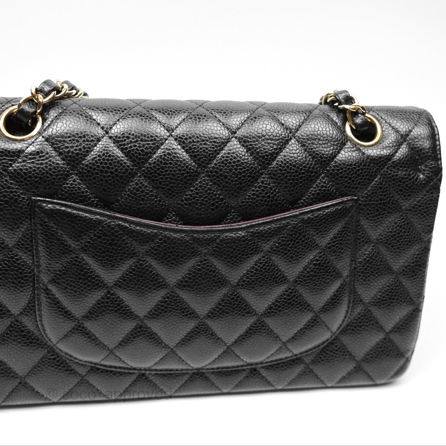 Chanel Classic M/L Medium Flap Quilted Black Caviar Gold Hardware