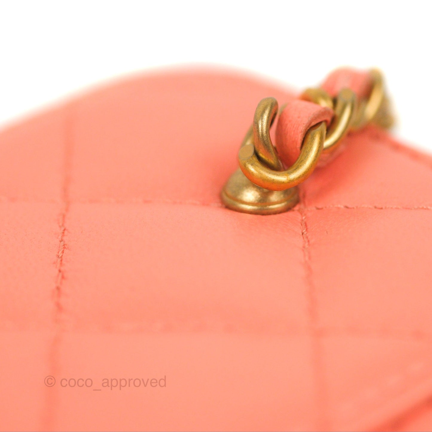 Chanel Mini Pearl Crush Vanity With Chain Orange Clair Gold Hardware
