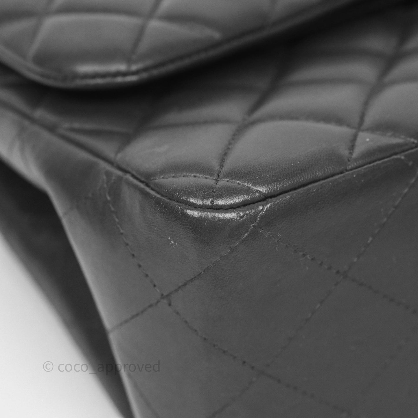 Chanel Jumbo Double Flap Dark Grey Lambskin Brushed Gold Hardware⁣⁣