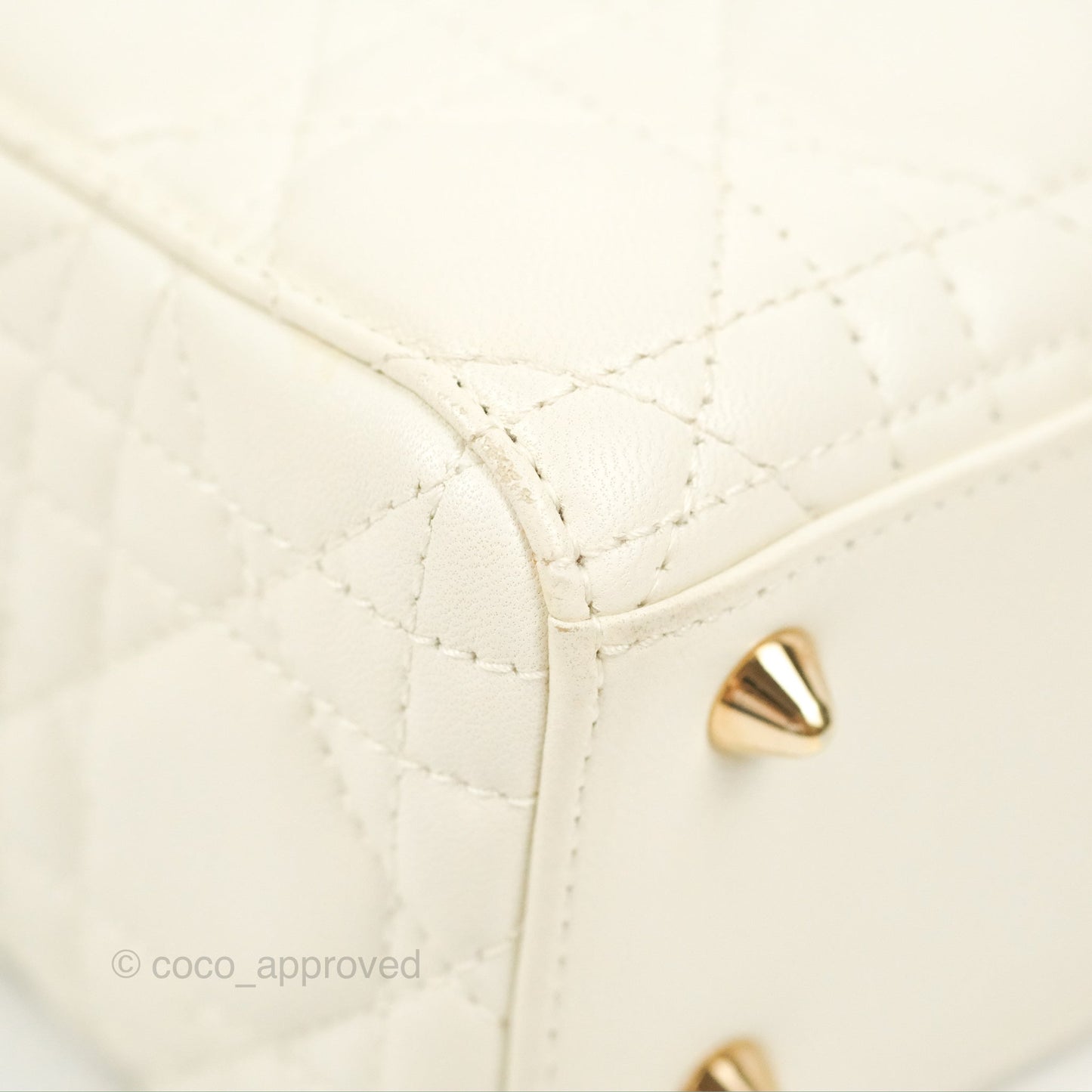 Christian Dior My ABCDior Lady Dior Bag Cannage Lambskin White Gold Hardware