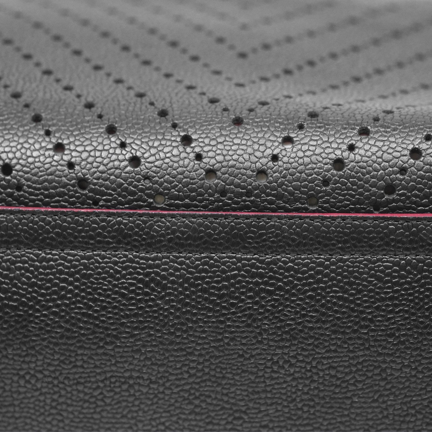 Chanel Large Shopping Tote Black Perforated Caviar Silver Hardware
