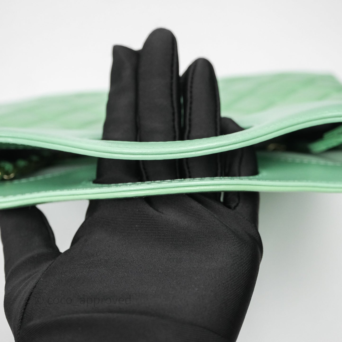 Chanel Mini 31 Green Shiny Lambskin Gold Hardware