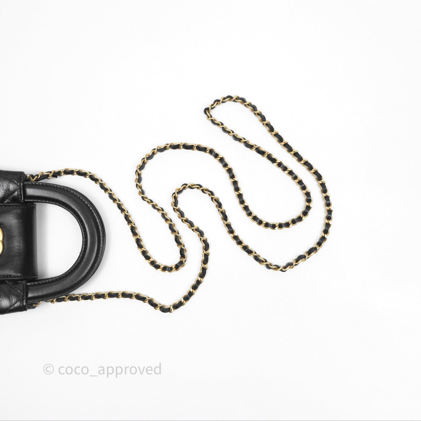 Chanel Mini Nano Kelly Bag Black Shiny Calfskin Aged Gold Hardware