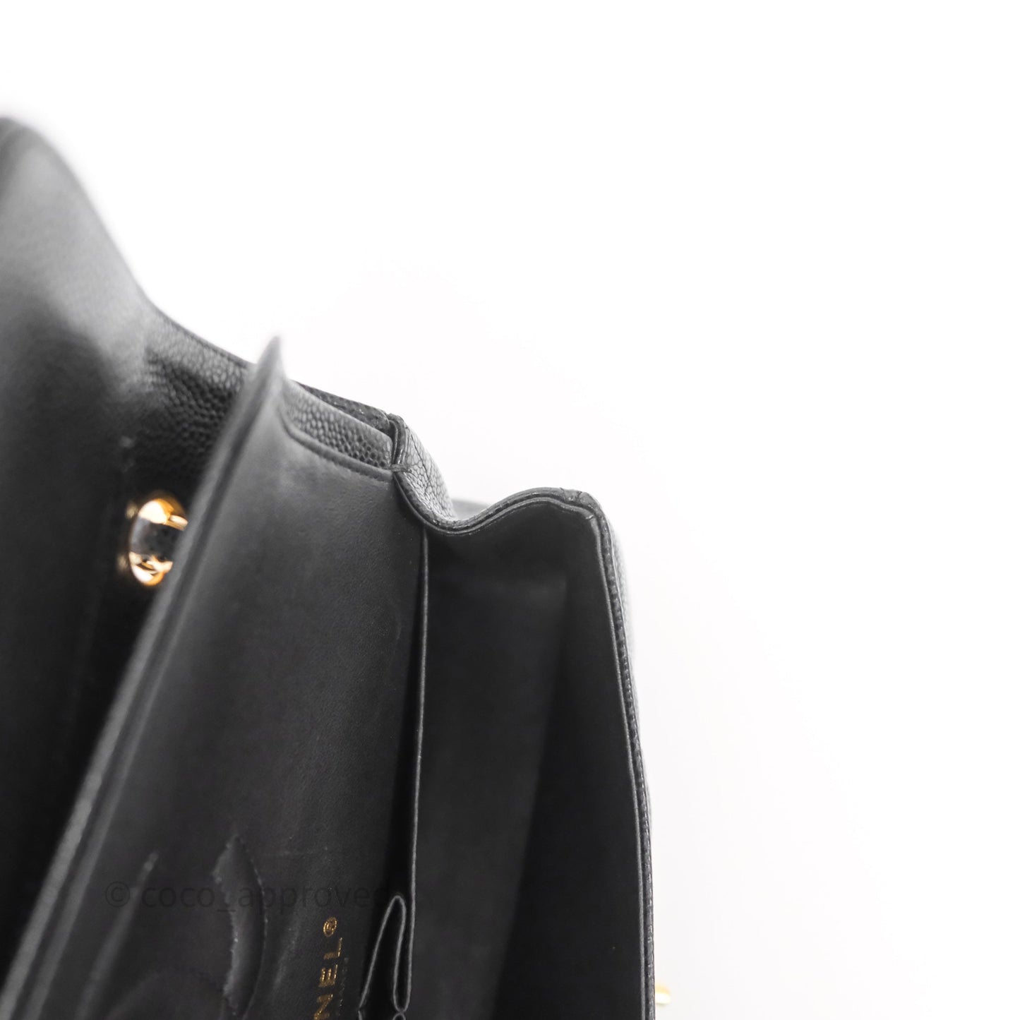 Chanel Classic M/L Medium Flap Quilted Black Caviar Gold Hardware