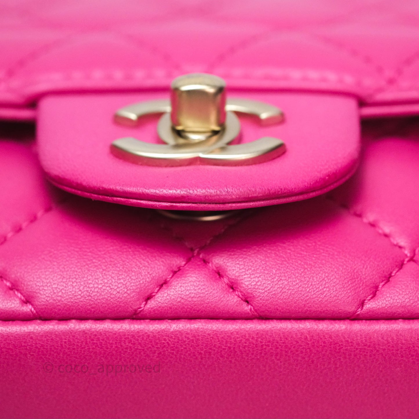 Chanel Quilted Mini Mademoiselle Chic Flap Dark Pink Lambskin Aged Gold Hardware